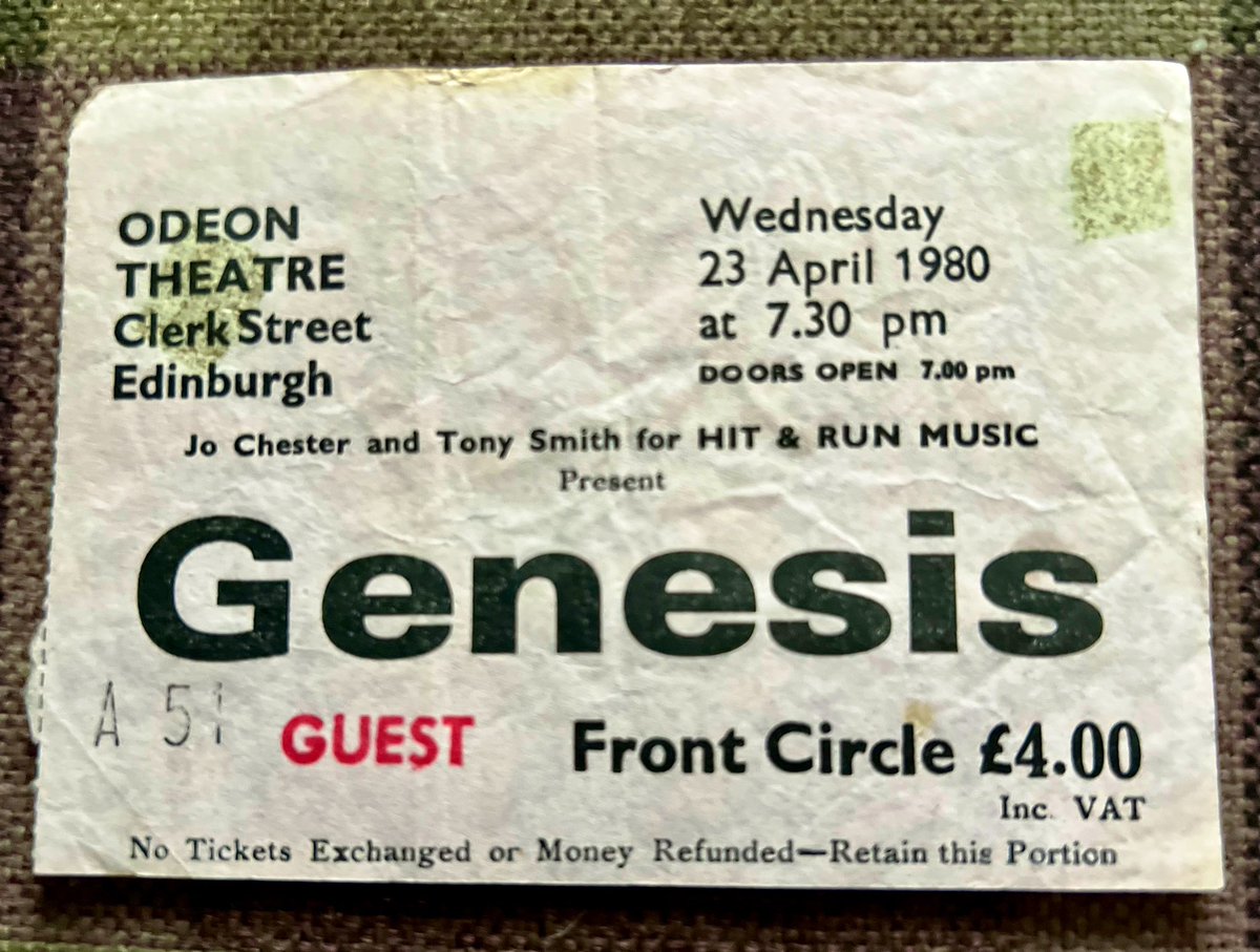 Another dive into the ticket/pass drawer Front Row Circle for #Genesis and it only cost £4 back in 1980! #BackInTheGoodOldDays #DukeTour @genesisarchive @WorldofGenesis