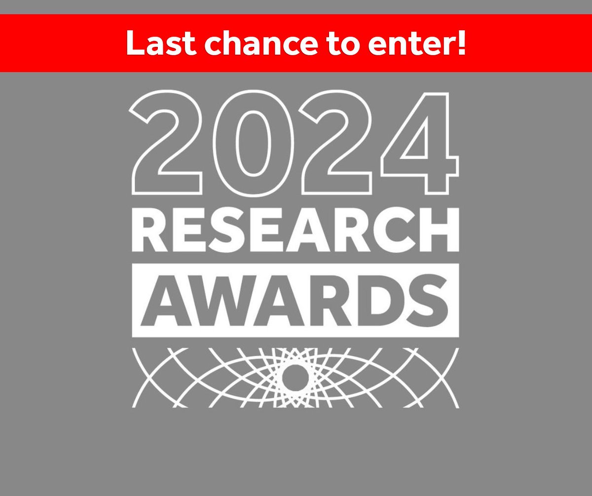 📢 3 days left to enter this year’s @UniofReading Research Awards! Enter 1 of 4 categories for the chance to win £1000! Deadline for entries for the 2024 Research Awards is Friday 12 April. Details, guidelines & link to submission form at: bit.ly/49hrEQj