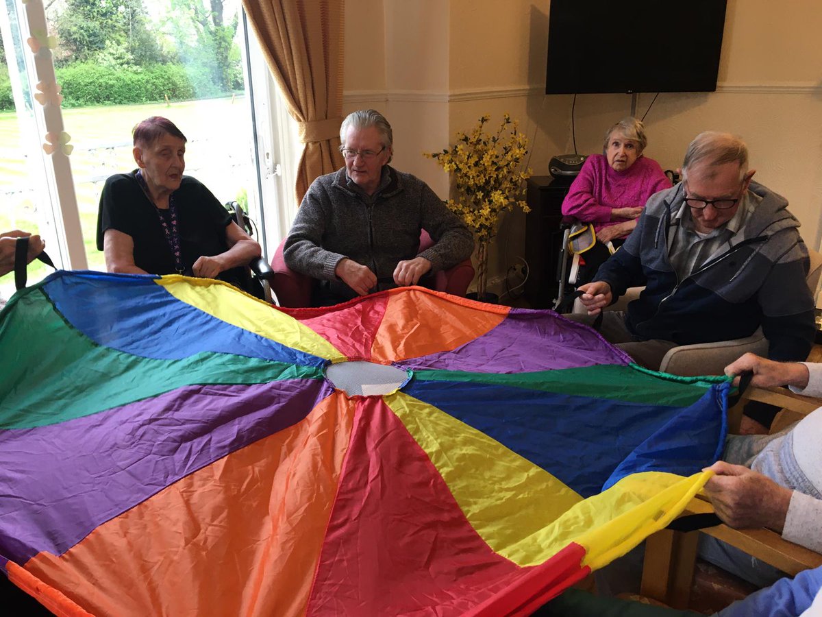 We had a fun games morning recently at The Cedars with the bat and ball finishing with the parachute! We even had chocolates on the parachute, though they seemed to disappear quite quickly...😋