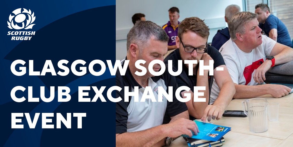GLASGOW SOUTH CLUB EXCHANGE EVENT - Club Youth Committees 📷KILMARNOCK RFC 📷MON 22ND APRIL 📷7PM START WITH 👨‍🍳🍲🥘 FROM 6.15PM Head over to our GS Facebook page facebook.com/groups/srglasg… for all the details, or simply sign up now through SCRUMS📷scrums.scottishrugby.org/#/my-courses/a…