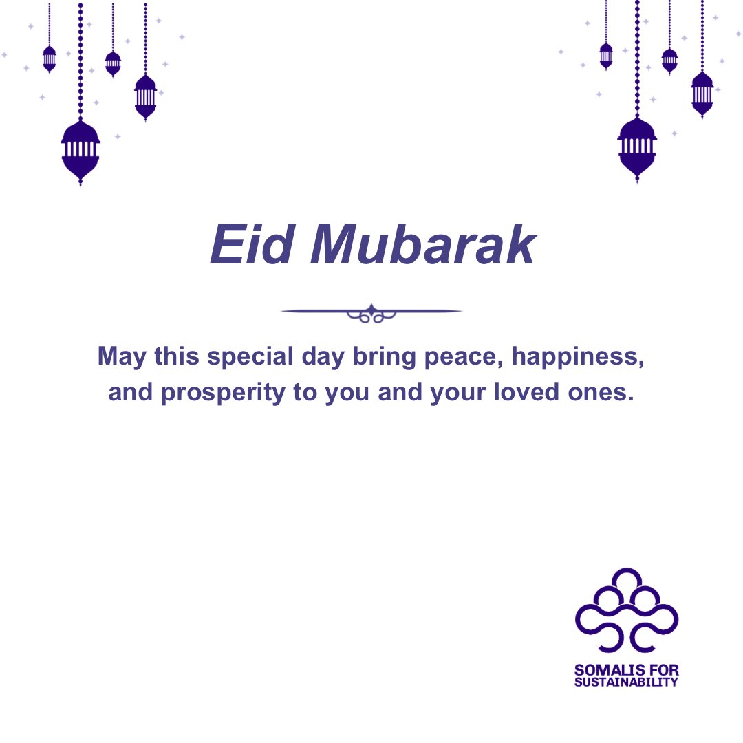 SomalisforSust's tweet photo. Eid Mubarak! 

May Allah accept all our good deeds this past month.

May Allah grant you all a joyous Eid with your loved ones. https://t.co/KSEbeZBXYN