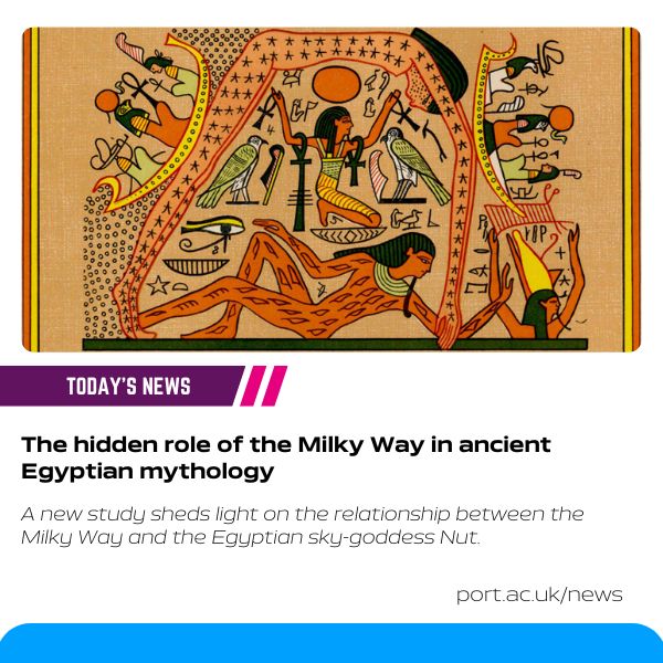 A new study by @UoPCosmology astrophysicist @OrGraur sheds light on the relationship between the Milky Way and the Egyptian sky-goddess Nut. 🌌 Read more 👇 go.port.ac.uk/IN1i5i @UoPTechnology @portsmouthuni