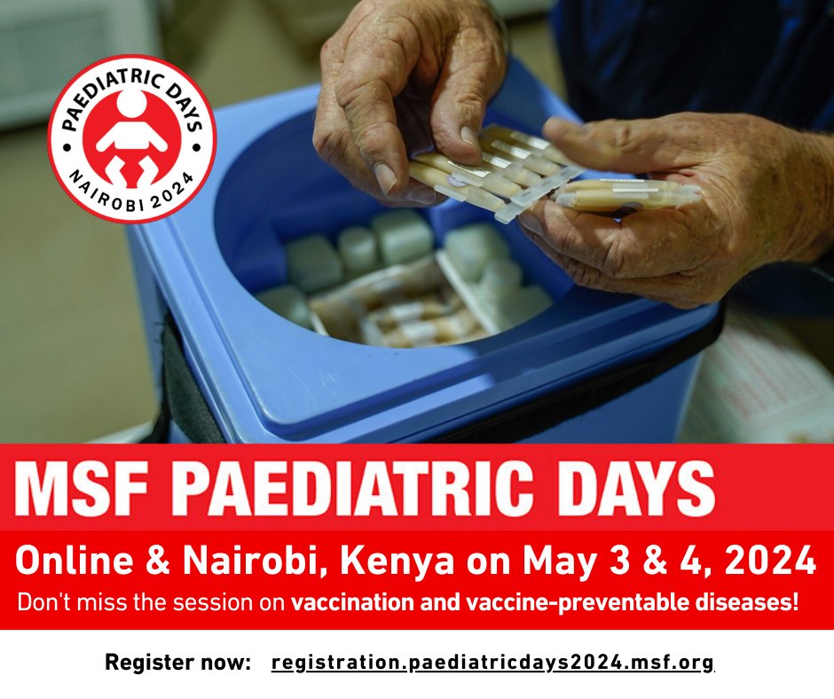 How to maximise catch-up vaccination opportunities in the post-COVID 19 era? Don't miss the #vaccination session on 3 May. ➡️Register today:  …gistration.paediatricdays2024.msf.org #PaediatricDays2024 agenda is now available: paediatrics.msf.org/2024