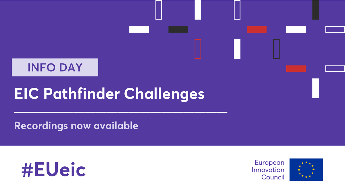 Missed the #eicPathfinder Challenges Info Day? ℹ️ Don’t worry, we got your back. 🙌 You can now access the recordings from the general presentation and by individual challenge topic. 📹 Watch them all here ➡️ europa.eu/!76xw8n