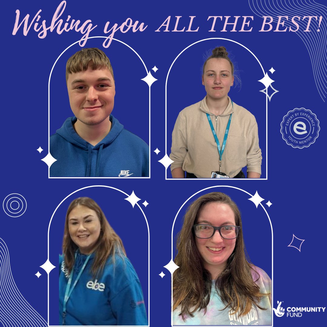 4 of our Expert By Experience Youth Mentors have finished with us. Thank you for your determination to create change for care experienced young people. You have taught us so much, and are a fantastic inspiration for young people on Give & Take. Good luck in your next steps☺️