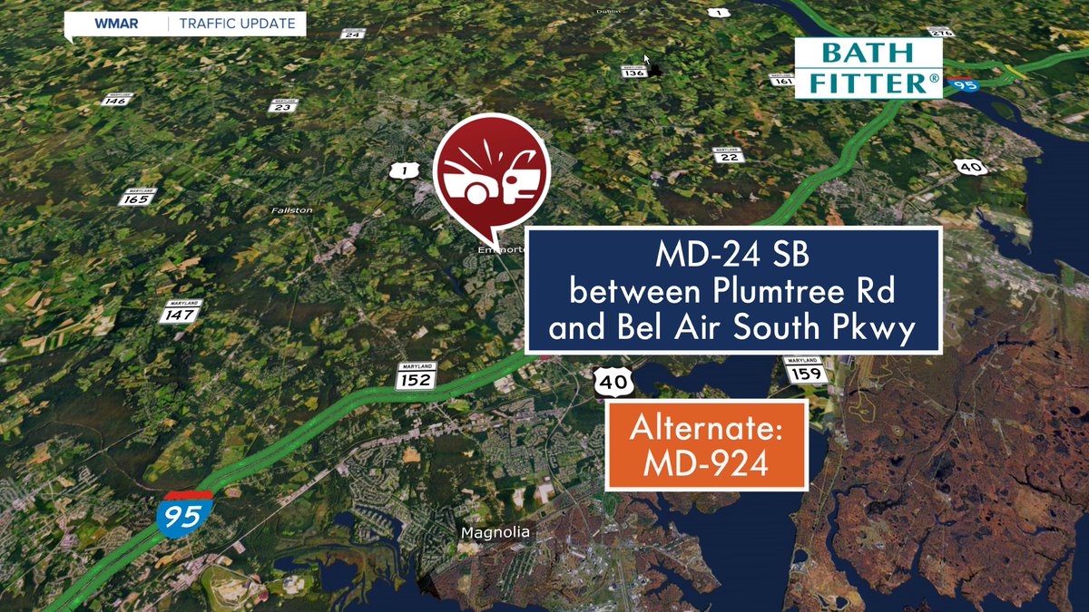 Crash- MD-24 SB between Plumtree Rd and Bel Air South Pkwy #WMAR
