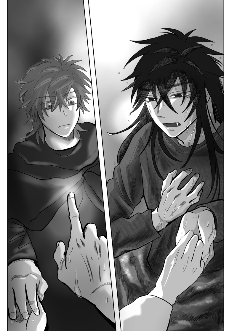 #やさしい持ち込み2024
喋れない人外青年×大学生の創作BL『底無し黒のまなこには』
472ページ(連載中)ですが、出していいでしょうか〜💦
画像は最新話から雰囲気がわかるところを載せました✨

こちらに1話から全てあります↓
もしよければ、お願いします🙇
https://t.co/K7j9owBTCP 