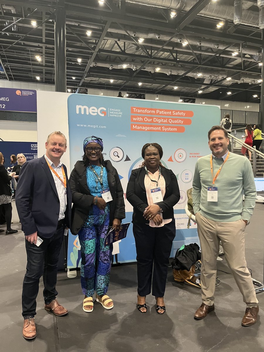 And we're off! 💥 #Quality2024 is underway in London! Thanks to Juliana Oye Ameh & Lilian Kyewan Annan from The Trust Hospital Ghana for visiting us on stand 12 first thing to get us off to a great start. If you're here, make sure to stop by stand 12 to see the MEG team & product