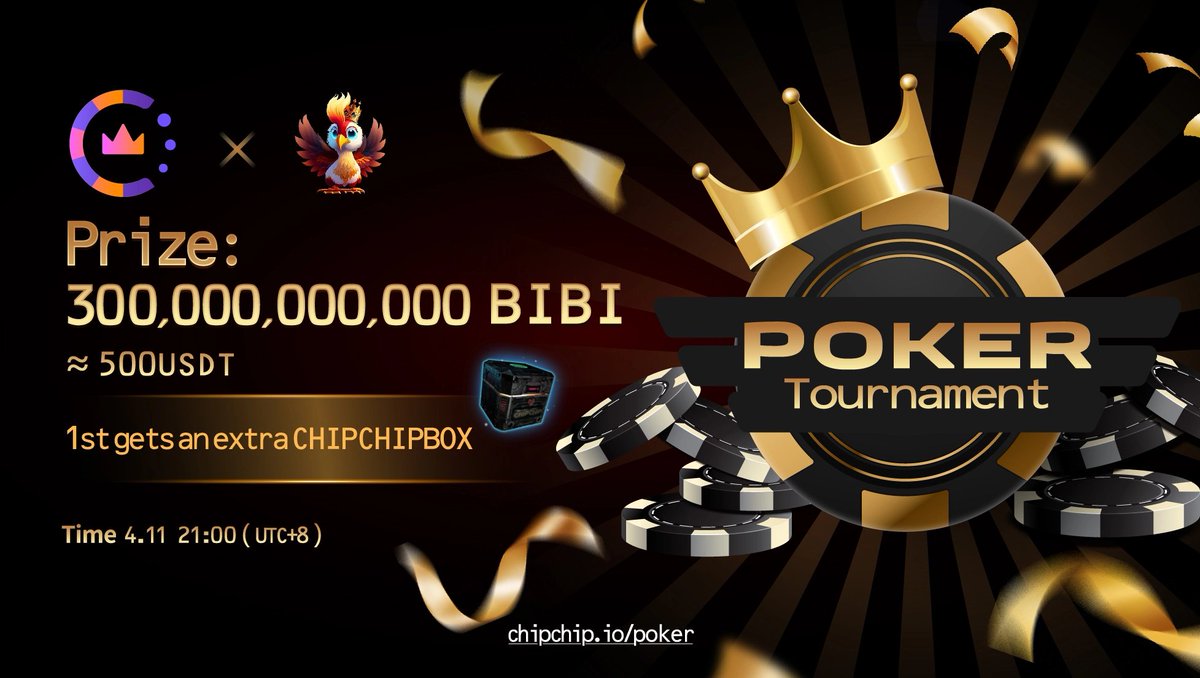 🎉 THE CHIPCHIP COMMUNITY COLLABORATION TOURNAMENT IS HERE! THIS TIME, WE'RE TEAMING UP WITH @BIBI_Foundation , A COMMUNITY PROJECT FOCUSED ON #MEME CULTURE AND A LEADER IN THE #BNBChain #MEME SECTOR. 🚀🎮 📅 TIME: APRIL 11 AT 9 PM (UTC+8) 💰 PRIZE: 300 BILLION $BIBI (WORTH…