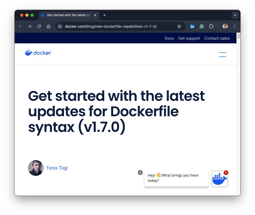 The latest updates for Dockerfile syntax by Tonis Tiigi. docker.com/blog/new-docke…