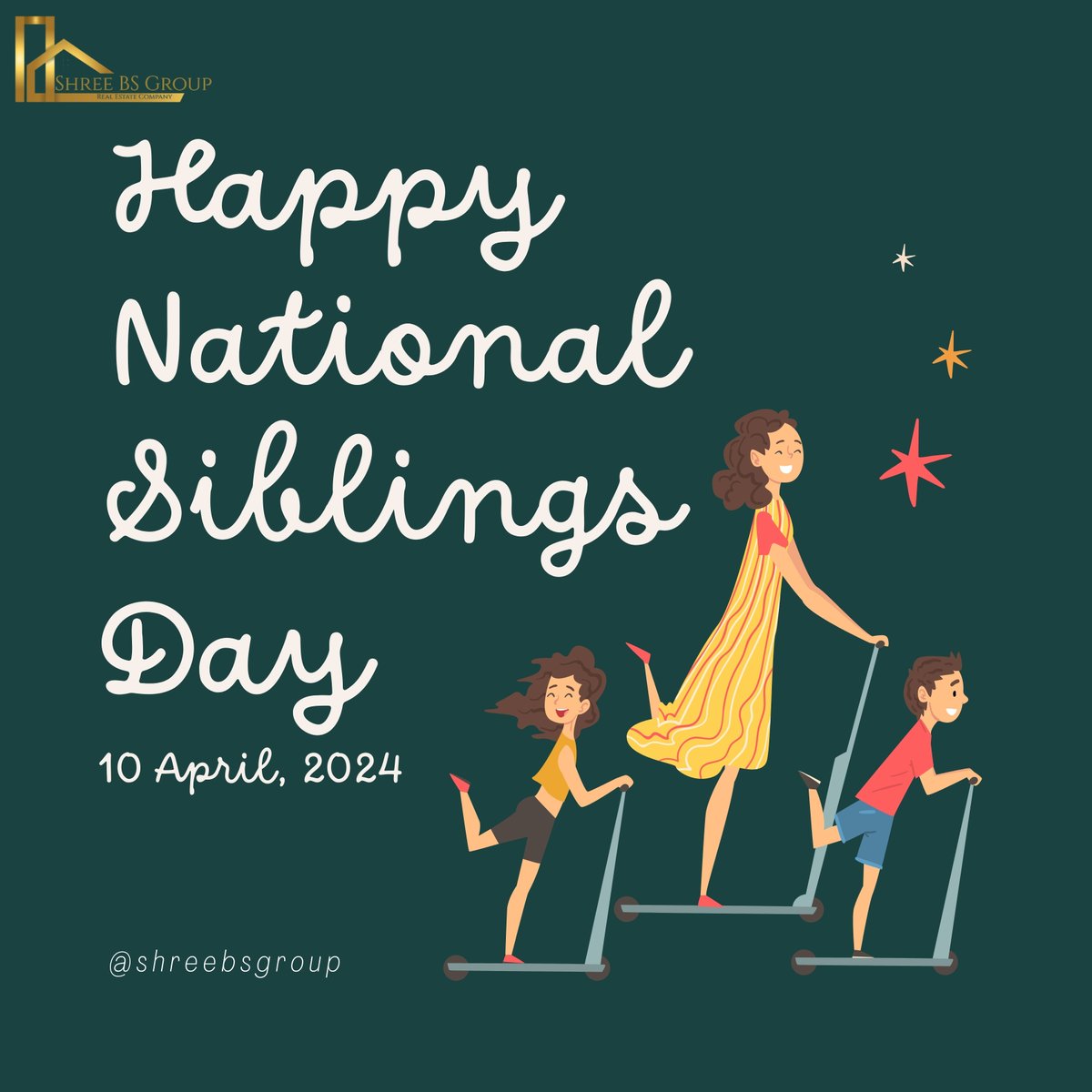 'Built-in best friends since day one. Here's to the ones who share our laughter, wipe our tears, and make every moment brighter. Happy National Sibling Day! 
.
.
 #SiblingBond #UnbreakableConnection'