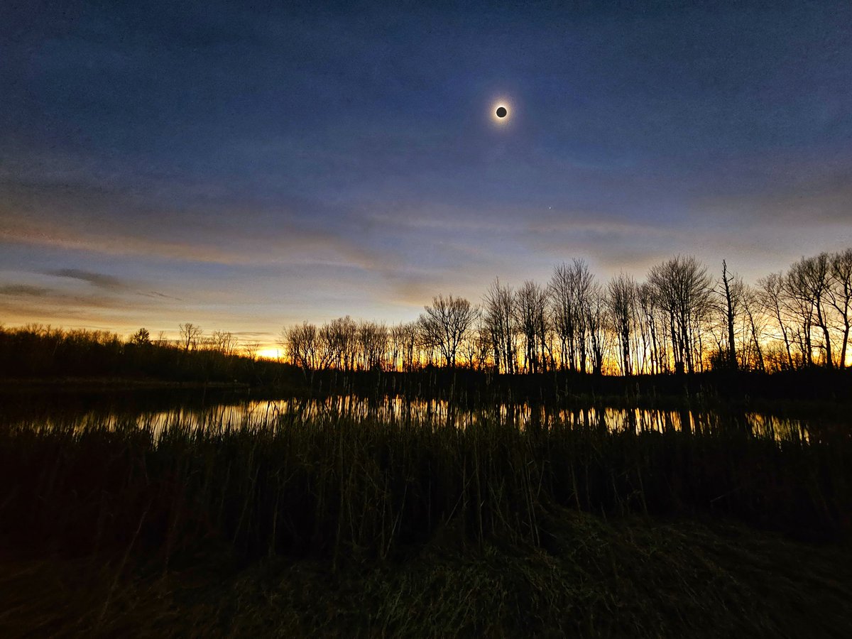 Good morning! Are you tired if eclipse photos? Too bad, because I'm not! 😂 #Eclipsesolar2024 #adirondacks
