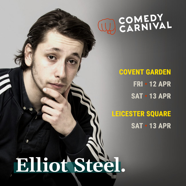 International stand up comedy this Friday, feat. #ElliotSteel, @stefanompaolini, #BenNorris, and #PeteGionis as MC.              

Tickets: comedycarnival.co.uk/covent-garden/
Doors 7:30pm - 8:30pm. Show 8:30pm - 10:30pm