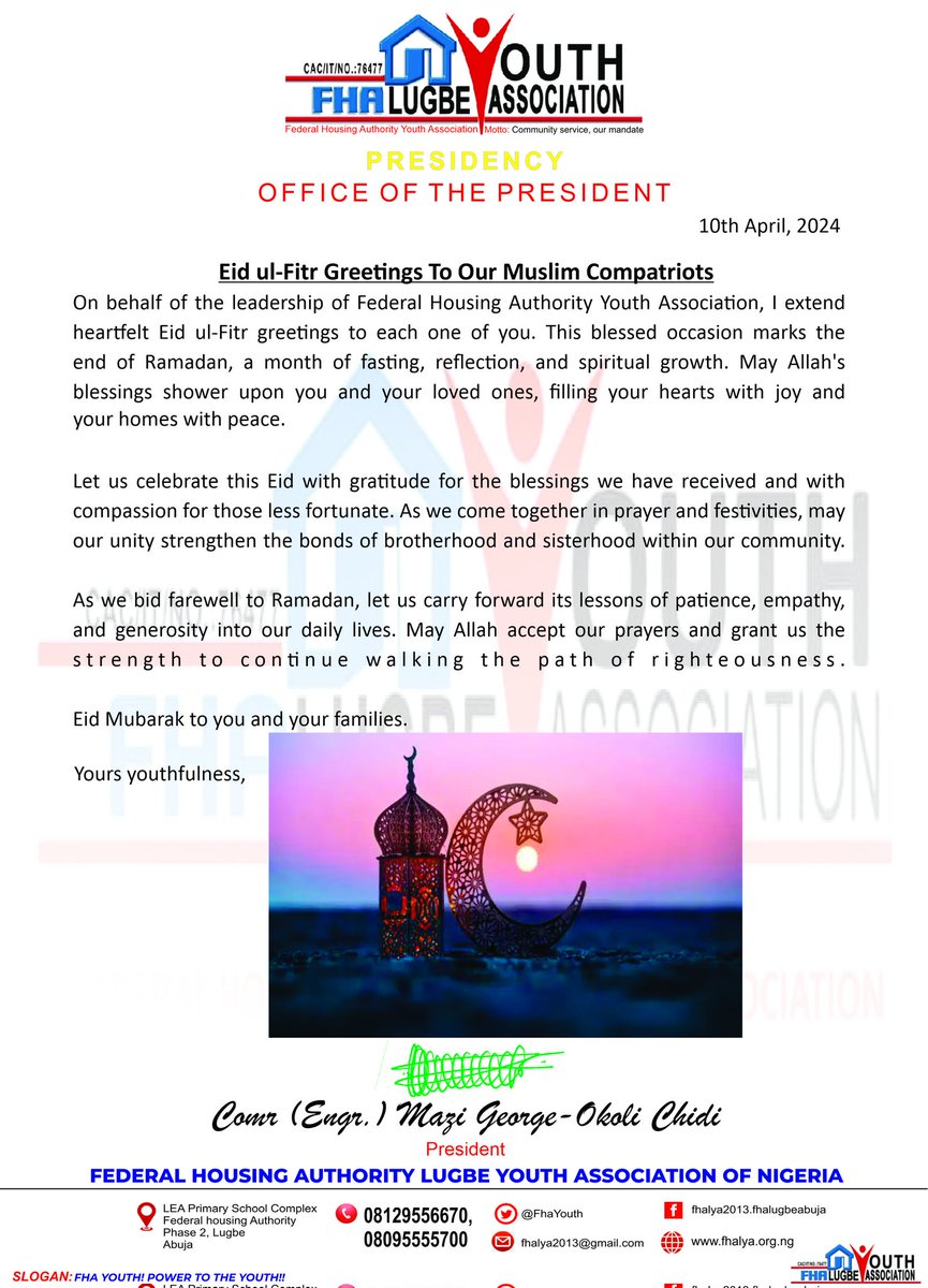 Happy Eid to all Muslims faithful <a href="/georgeochidi/">George-Okoli, F. Chidi</a> <a href="/lomosoph12/">lomosoft of abj</a> <a href="/Ambrosini247/">Ambrose</a> <a href="/chiefegbes/">Chief</a> <a href="/lugbe_twiterCom/">Lugbe Community Forum</a> <a href="/AIT_Online/">Africa Independent Television</a> <a href="/NTA5Abuja/">NTA Abuja</a> <a href="/NaijaNews/">Naija News</a> <a href="/igwemni/">igwemni</a> <a href="/FHANigeria/">Federal Housing Authority Nigeria</a> <a href="/AfricaEuropeFdn/">Africa-Europe Foundation</a> <a href="/followers/">はうはう</a>