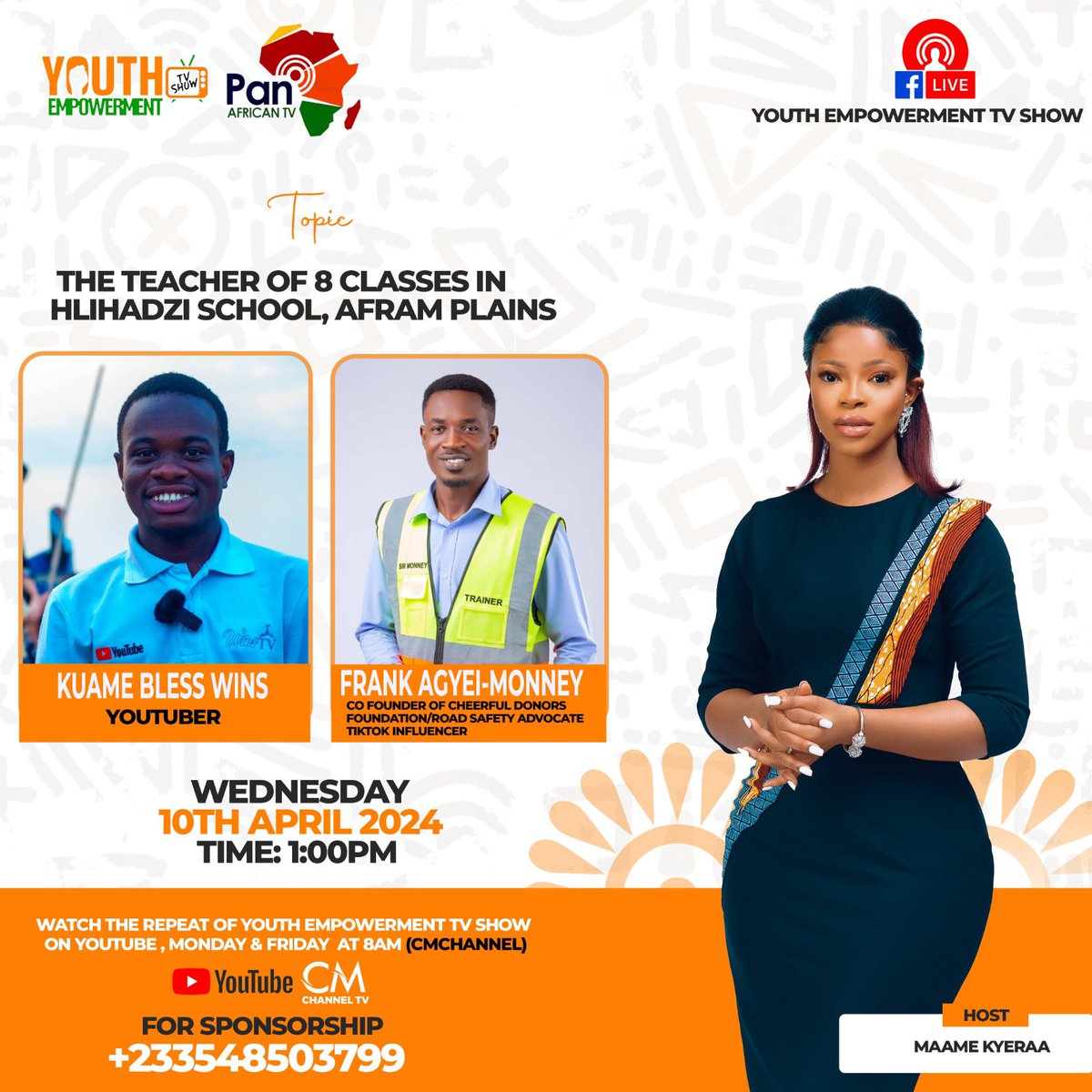 winsmediagh's tweet photo. Join me today on Pan African Television at 1pm  as we delve more into my Hlihadzi documentary and what inspired it.

We will also discuss what results we've got so far from the documentary. https://t.co/MCkOfHV7Pu