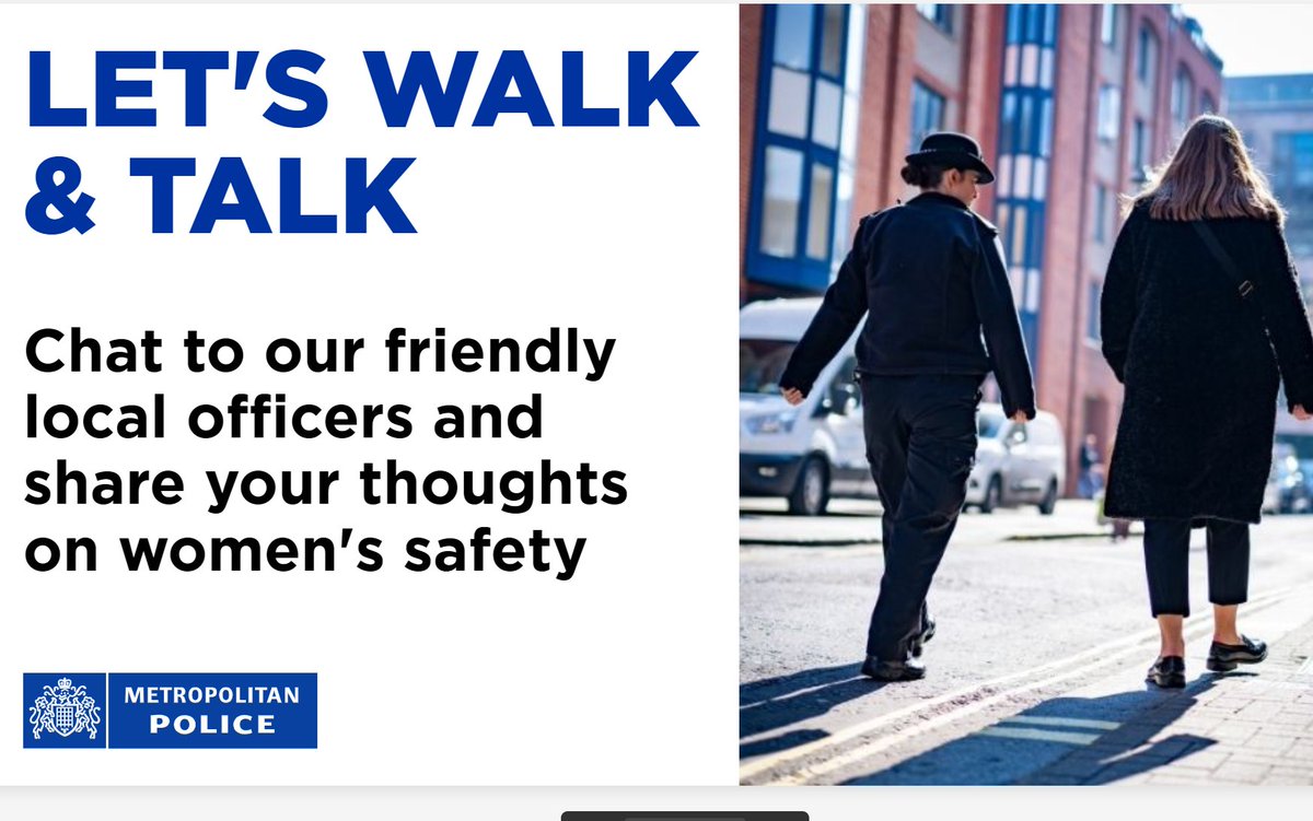 Bow West Safer Neighbourhood Team are holding a VAWG walk and talk on the 26th, April at 17:00 hrs Start Location: Malmesbury Road/ Junction with Coborn Road, 17:00 hours Talk with female officers about any concerns you have about walking alone/in the dark/through certain areas