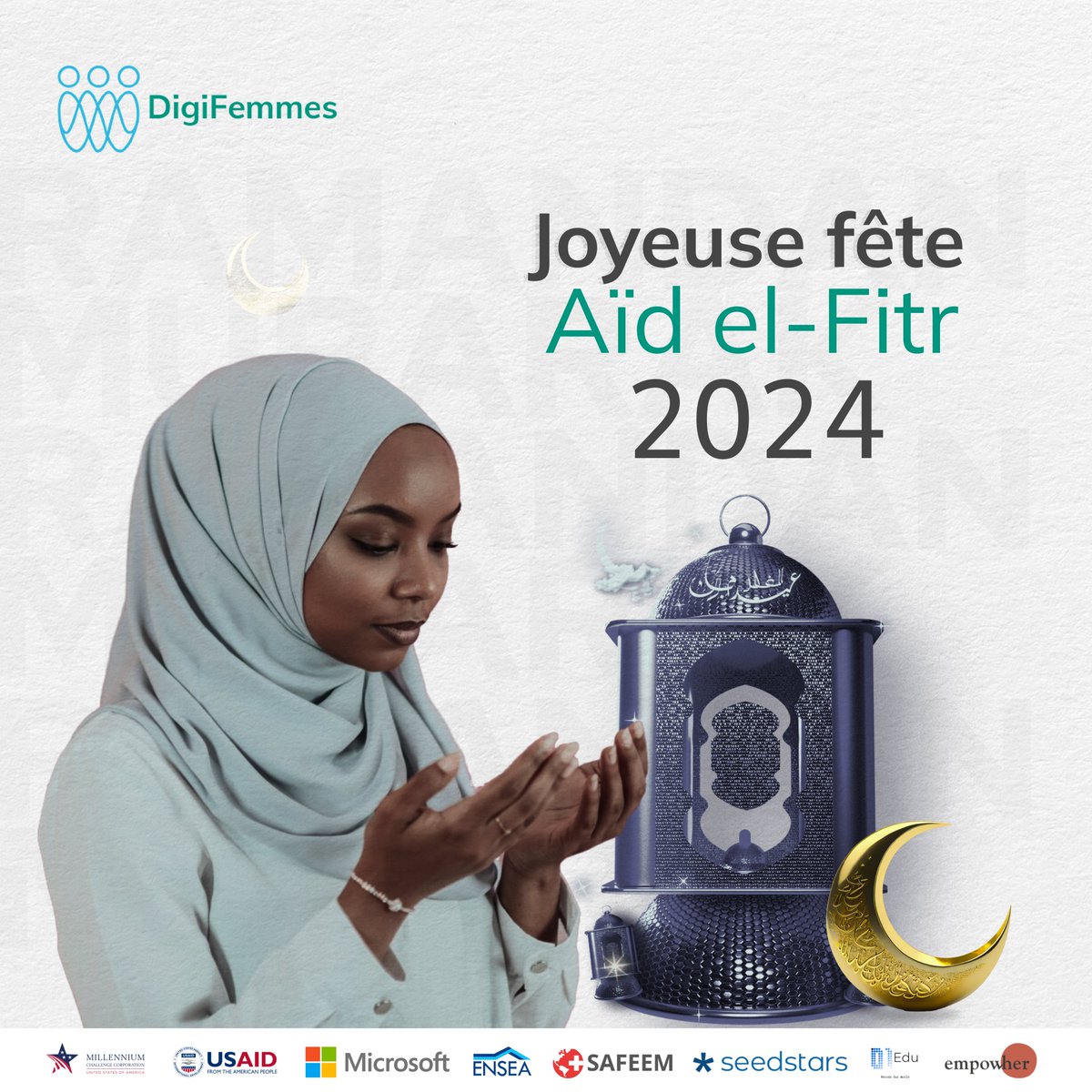 DigiFemmes's tweet image. À l'occasion de l'Aïd el-Fitr, toute l'équipe de Digifemmes adresse ses vœux les plus chaleureux à la communauté musulmane! Que cette fête soit remplie de joie, de partage et de bénédictions pour vous et vos proches. Eid Mubarak! 🌙✨ 
#EidMubarak #AidElFitr #Digifemmes