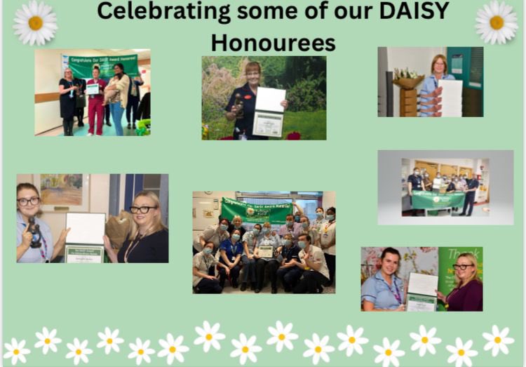 Celebrating some of our DAISY Honourees as we honour Patrick Barne’s birthday today. Patrick is the inspiration for the DAISY award that recognises nurses for their compassionate care. @Michelleatterb2 @sueburtonDCN @JudithSpiers @CWanyumba @stephyHarshal @Leic_hospital