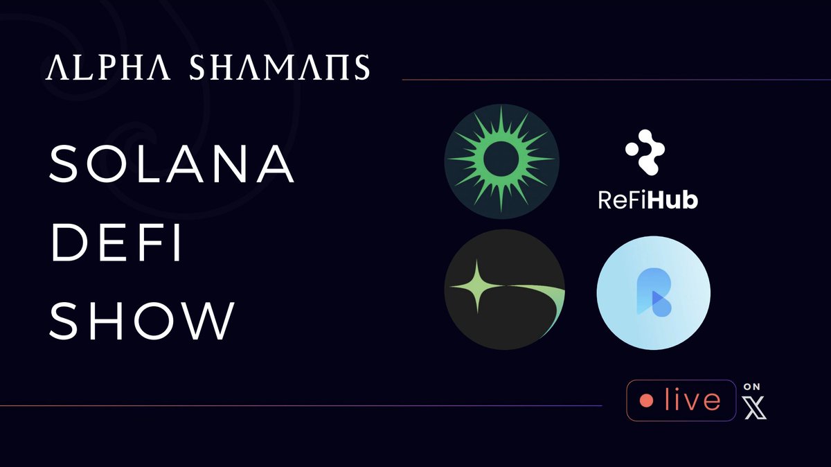 DeFi Thursday with our Alpha Shamans. @JupiterExchange candidates joining us with the latests updates. Set your reminders 👇🏽 @srcful @RainFi_ @AdrasteaFinance @refihub