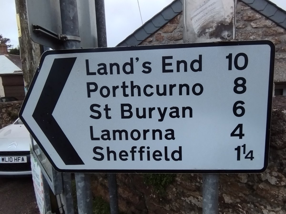 Land's End
Porthcurno
St Buryan
Lamorna
Sheffield