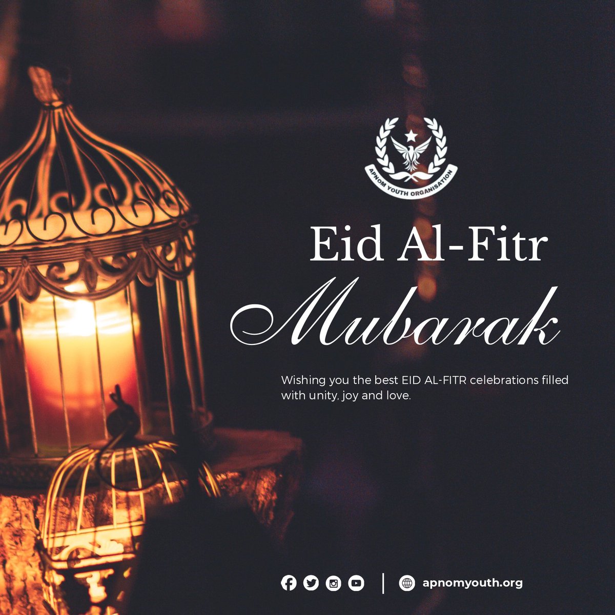 Eid Mubarak! Wishing you joy, blessings, and prosperity on this Eid Al-Fitr. May your celebrations be filled with love and unity. From all of us at Apnom Youth Organisation.