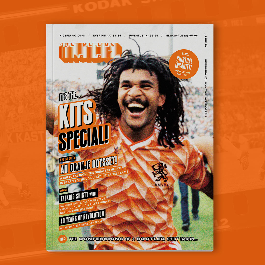 Introducing the brand new MUNDIAL magazine... The Kits Issue! Inside are 100 pages dedicated to stories about football shirts: from a celebration of Ruud Gullit to Hackney Women's FC, fake shirt sellers to portraits from the frontline in Mali. Out now: mundialmag.co/TheKitsIssue
