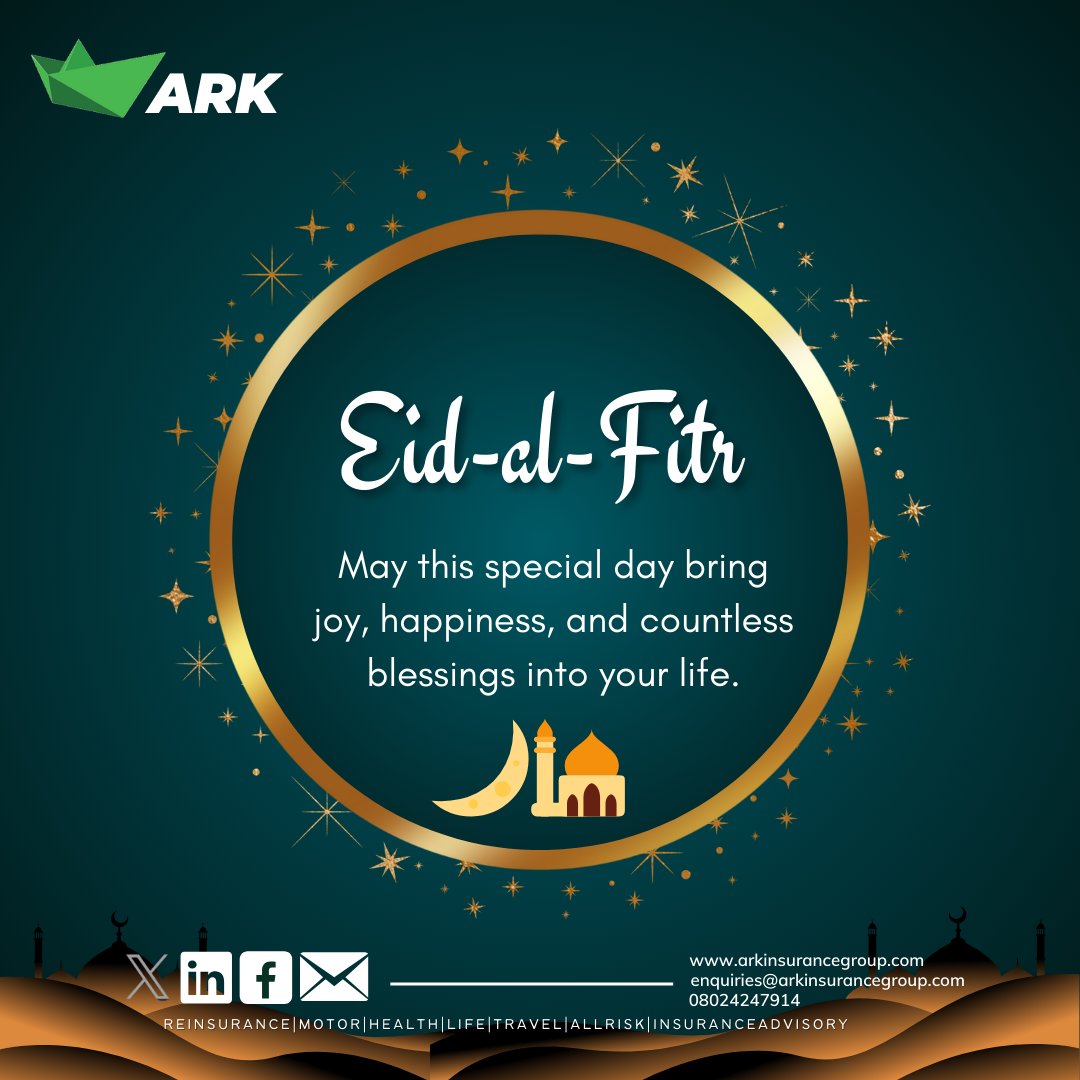 Happy Eid EL Fitr to you and your loved ones, from all of us at #ARK

#EIDMUBARAK #Eid #Insurancebroker #AllRiskInsurance #carinsurance #travel
