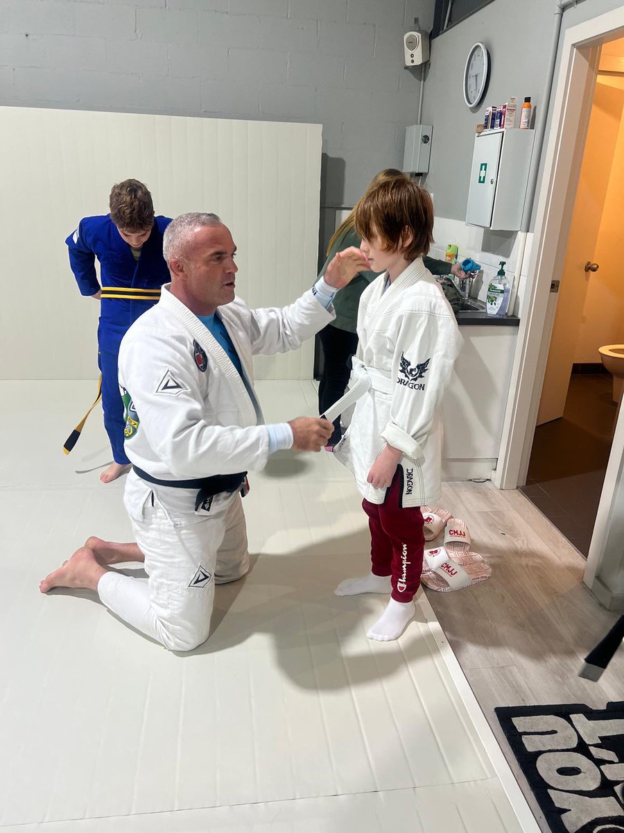 Dylan’s first Jiu Jitsu lesson. Already learning great things from a great teacher. Respect