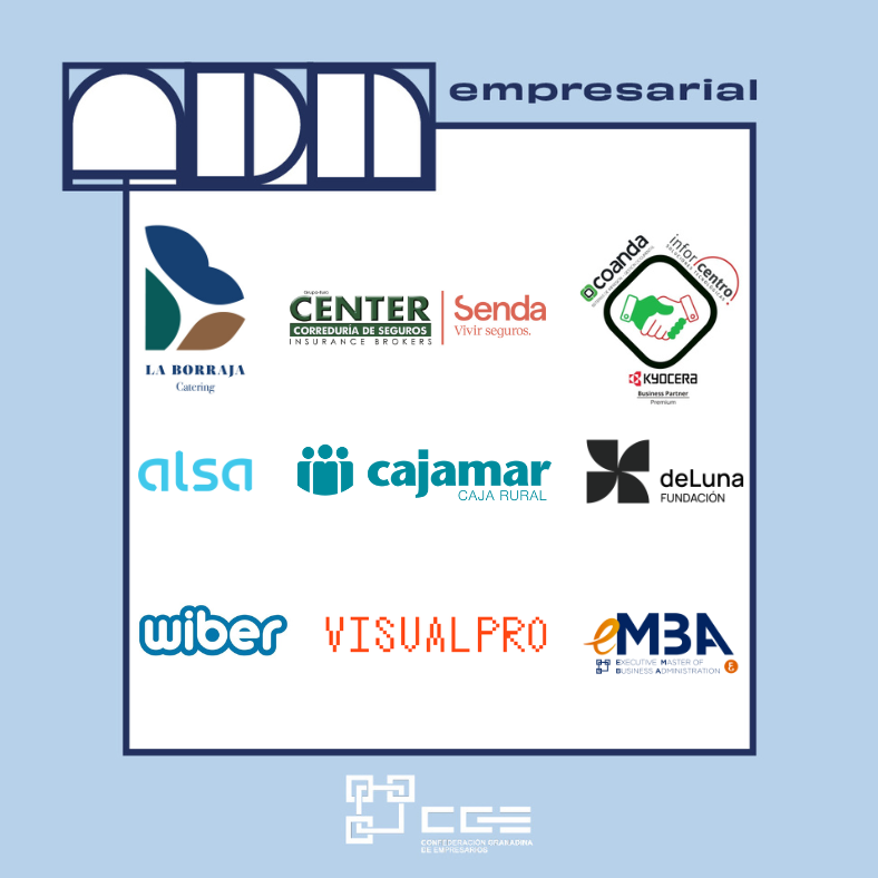 CGE_Granada's tweet photo. Falta poco más de una semana para nuestros Premios #ADNempresarial, un acto que no sería posible sin el apoyo de nuestros patrocinadores. 

¡Gracias a #LaBorraja, #Coanda @Inforcentro, #deLunaGroup, #Eurocenter, @Alsa_autobuses, @Cajamar, #wiber, #Visualpro y @embagranada! https://t.co/5yQTw3Rtfi