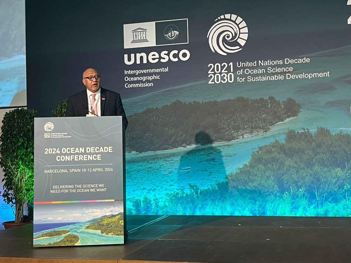 @CecilieMyrseth “The #OceanDecade must be a game changer in ocean science. Our work has just begun, and partnerships must include the voices and contributions of ocean custodians. Because for us in the Pacific, the ocean is part of our culture, and part of us.” -@PacOceanComm at #OceanDecade24