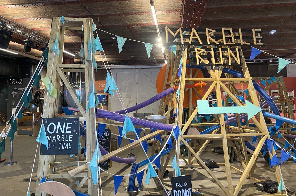 It's the final week of the holidays and today is your last chance to play on the giant marble run, created by @_wildrumpus! There's still lots to do all week, with our marvellous machine themed activities. Discover all the fun bit.ly/3Vc804c