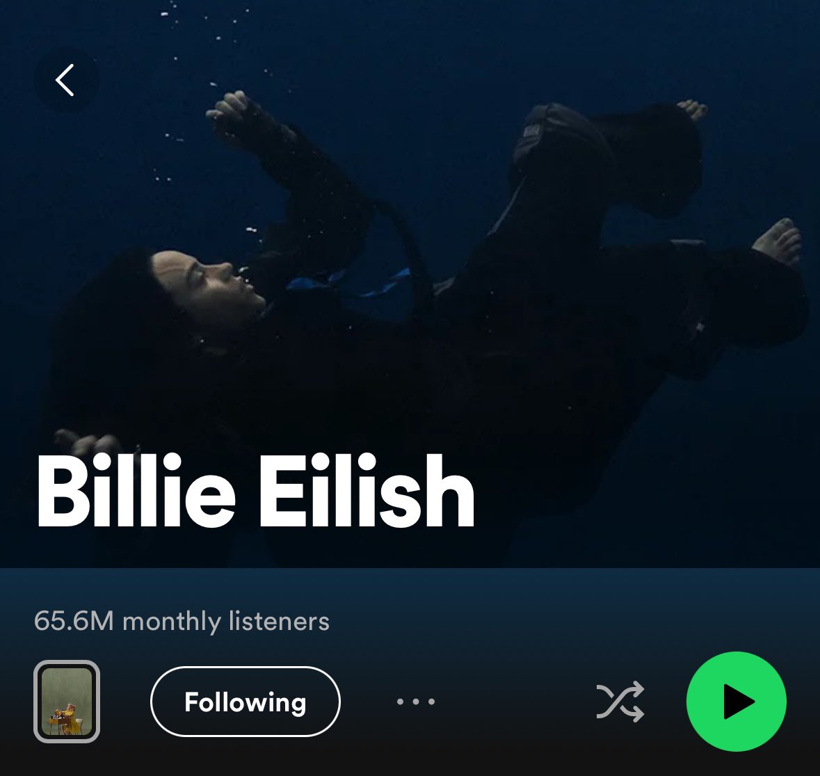 Billie has changed her profile picture on Spotify ahead of “HIT ME HARD AND SOFT”