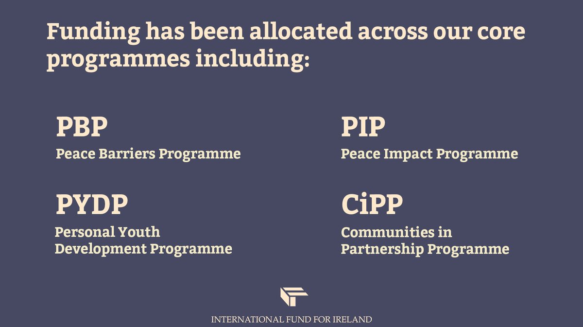 Our programmes are designed to ensure that the challenges we still face are tackled in a broad range of ways, making support available where its really needed internationalfundforireland.com/media-centre/p…