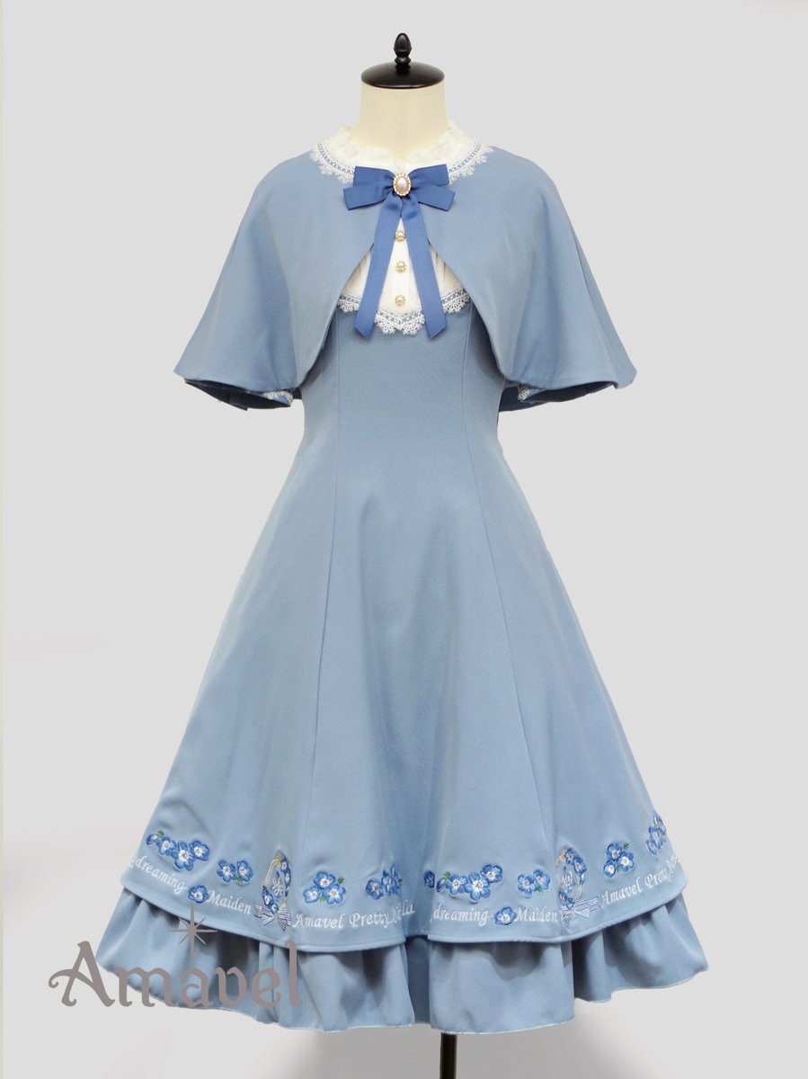 Amavel pretty flowerケープワンピース amavel Pretty Flower ケープワンピース ラベンダー 【公式通販】