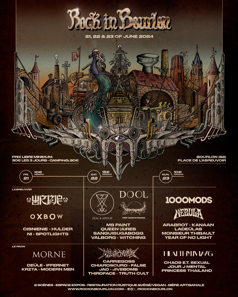 L'affiche, bien folle, du Bourlon 2024 : metalorgie.com/news/173763_Le… #festival