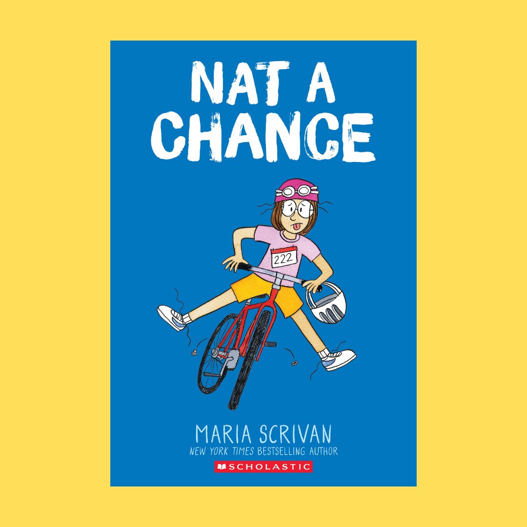 I am so excited to reveal the cover of the sixth book in the Nat Enough series, NAT A CHANCE! 📘 Pre-order now: bit.ly/natachance #running #cycling #swimming #runhappy #roadcycling #runnersworld #comics #kidlit #childrensbooks @graphixbooks @scholastic