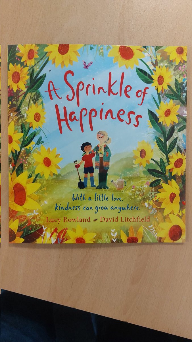 Finally this from @lucymayrowland and the master of light @dc_litchfield. The planting of a sunflower seed is the catalyst for a positive revolution in an otherwise glum town. Gorgeously told and the luminous illustrations are a constant delight. Every year group will love it.👍