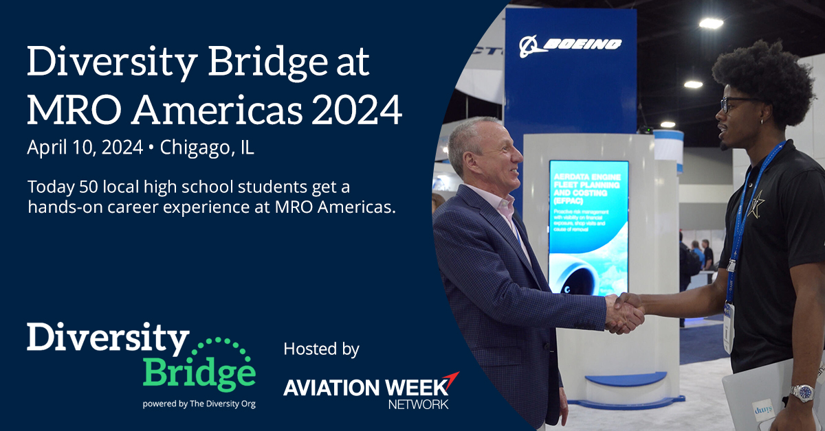 #DiversityBridge comes to #MROAmericas today to introduce 50 local high school students to the exciting world of MRO. From interactive panel workshops to key networking sessions, the students will learn about future careers in aviation & commercial #MRO. mroamericas.aviationweek.com/en/features/di…