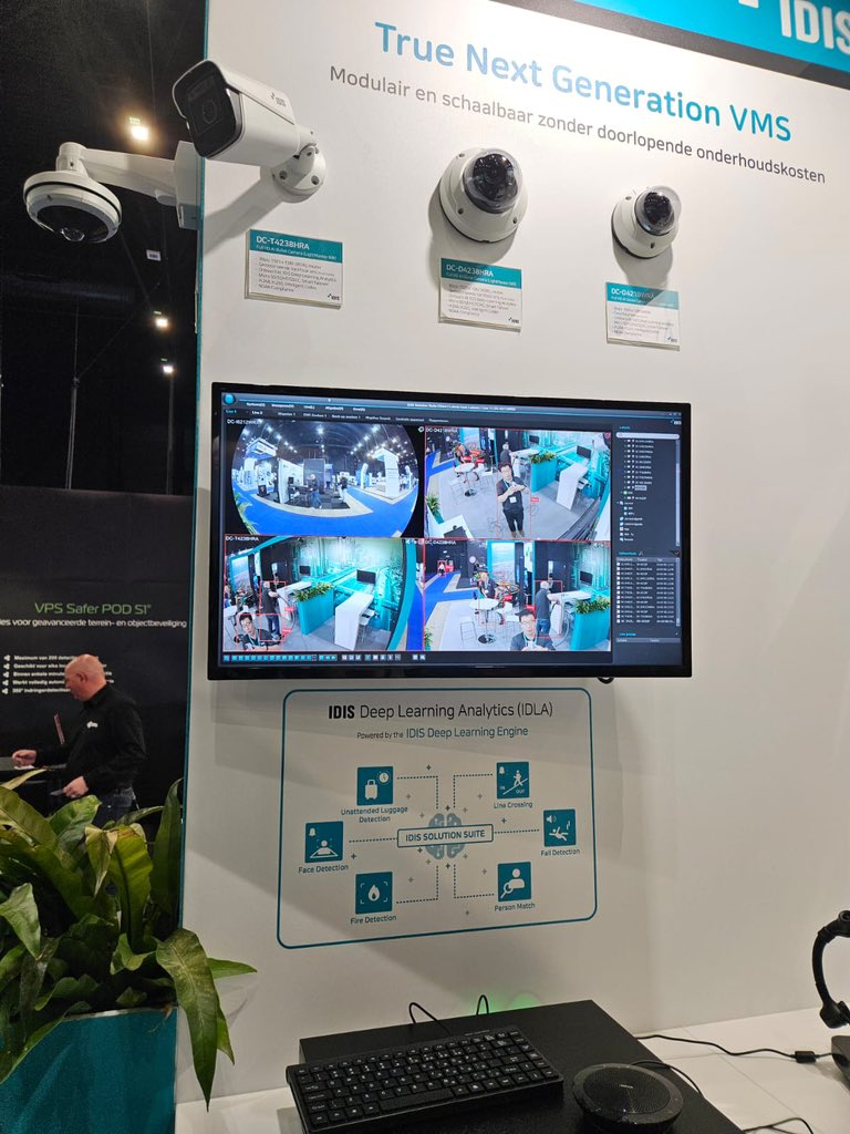 IDISglobal's tweet photo. Visit the @IDISBenelux team to get hands on demos of the latest AI, dynamic video wall, camera, and VMS innovations in action at the FireSafety &amp; Security Event 2024 in booth J.25. 

#videosurveillance #FSS2024 #SecuritySolutions #VMS #AI #analytics https://t.co/sDu5dLLpkT