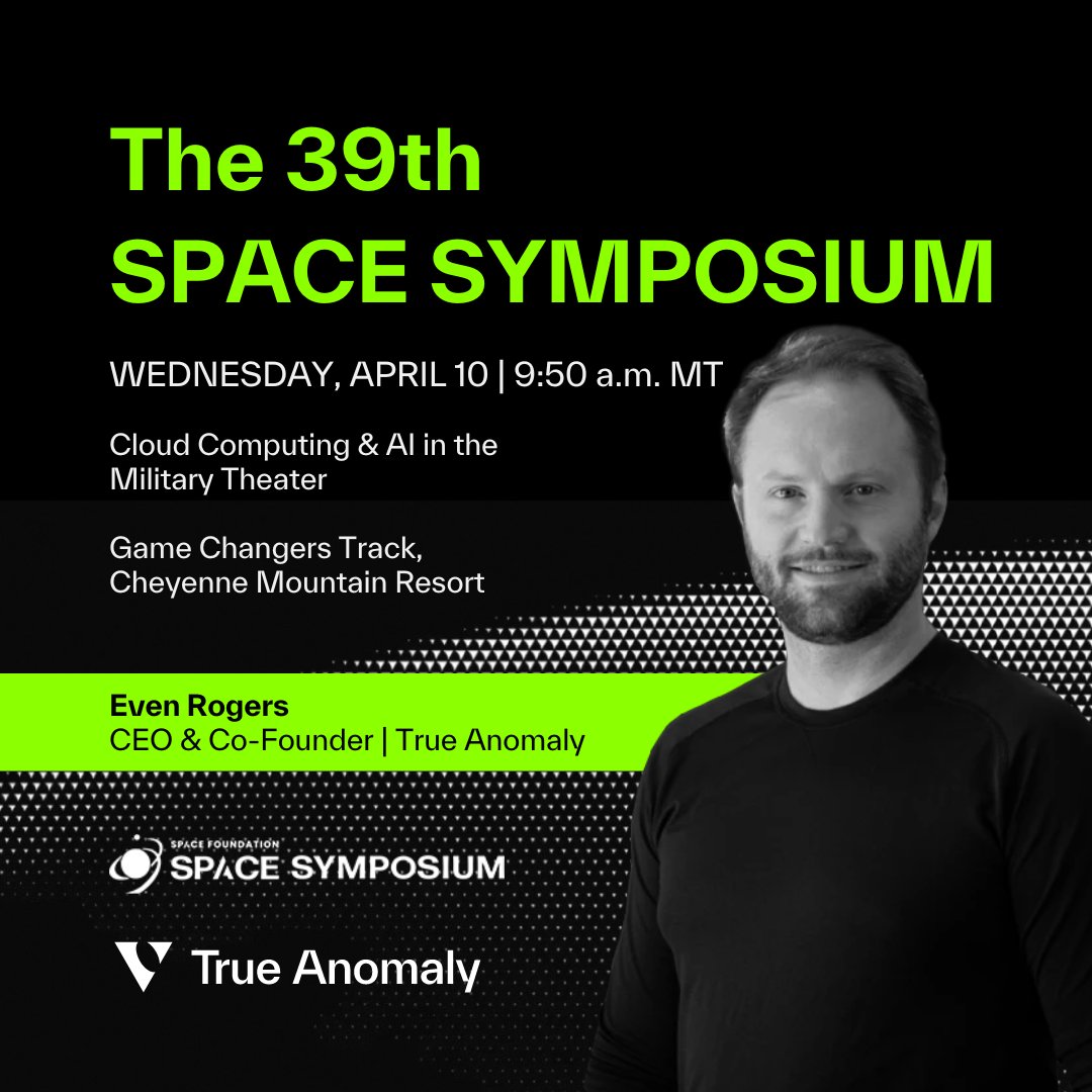 🤠 Another day at #SpaceSymposium, another exciting panel! 👨‍💼 Join our CEO, Even Rogers, as he discusses Cloud Computing & AI in the Military Theater. 📢 Hear more today at 9:50 am MT during the Game Changers Track at Cheyenne Mountain Resort!