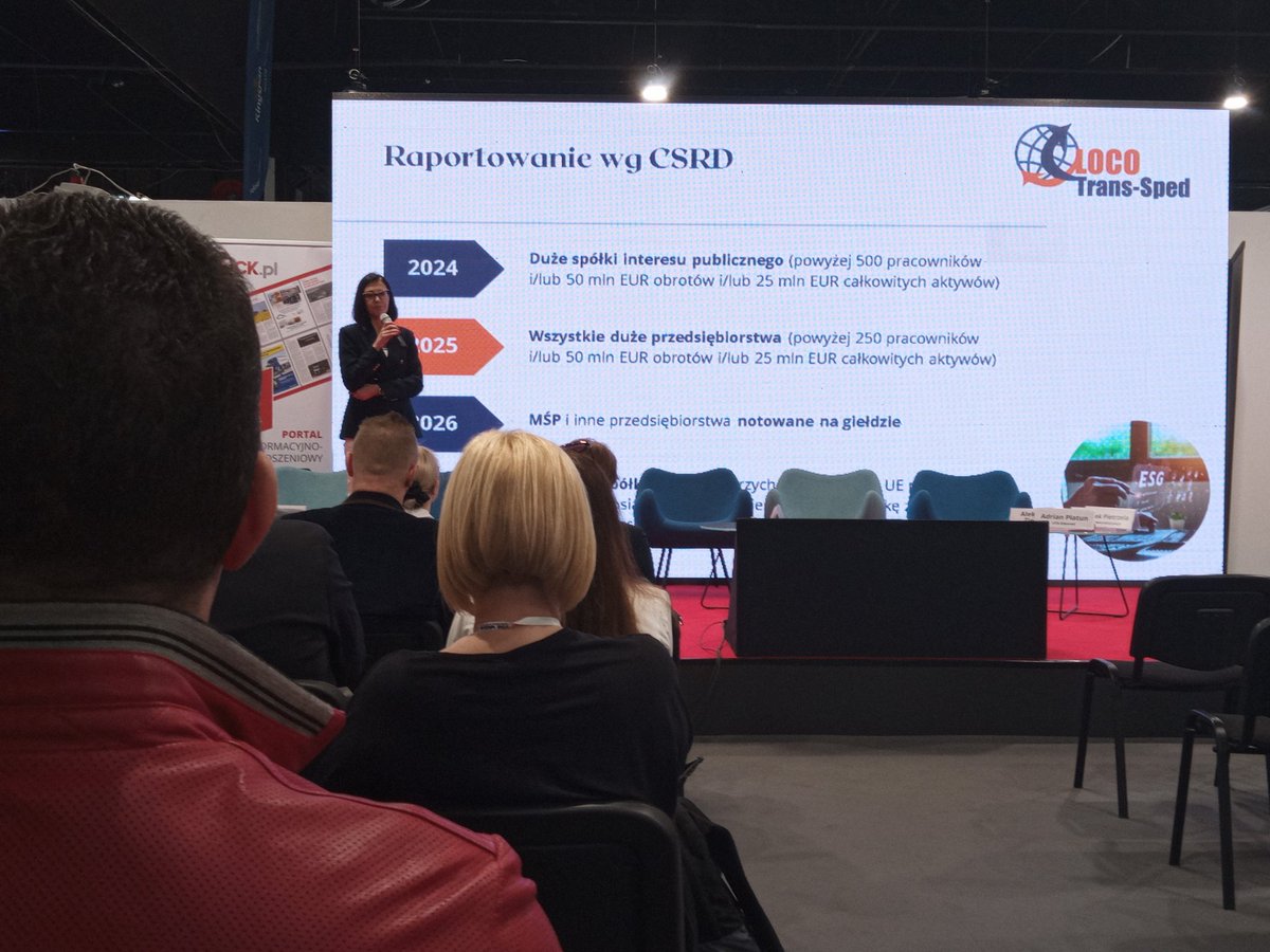 tirynatory's tweet photo. Dziś na Międzynarodowych Targach Transportu, Spedycji i Logistyki 

Teraz temat CSR, ESG https://t.co/2kaM4oG4q1