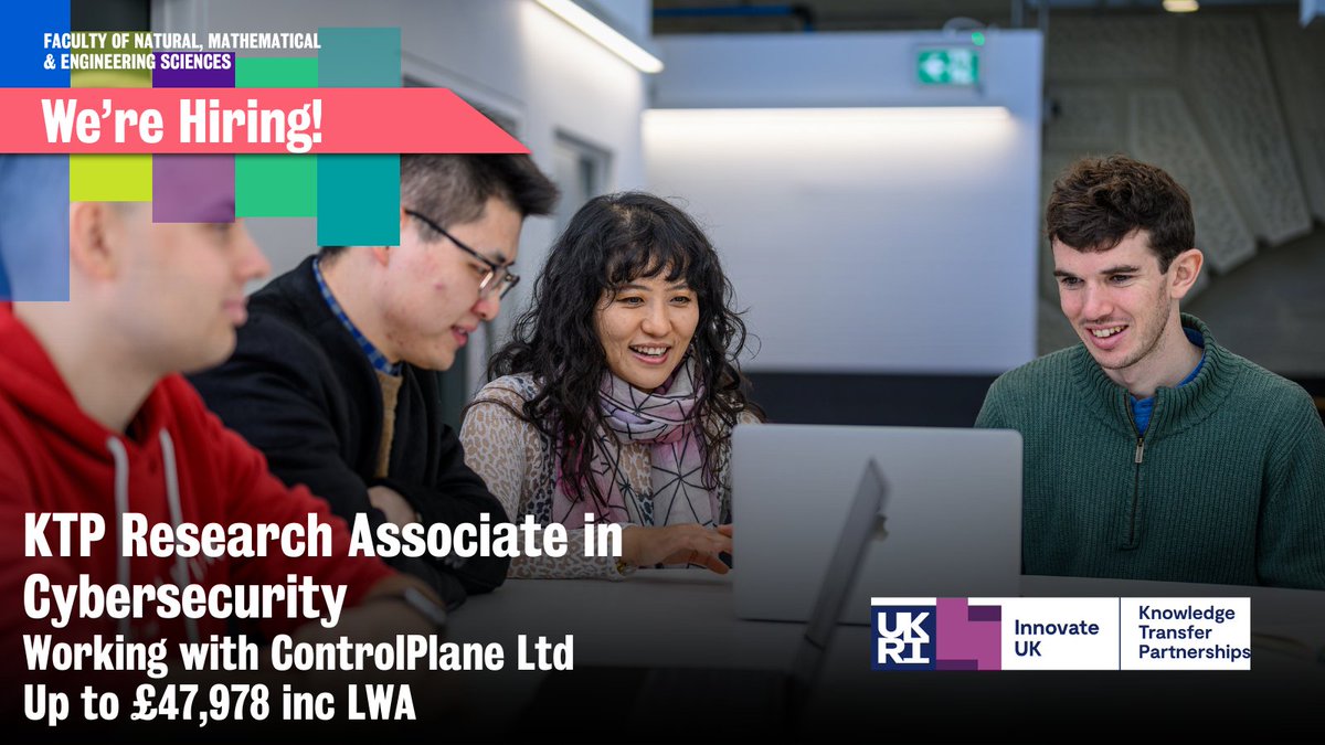 💡 We’re seeking to hire a KTP Associate in Cyber Security. 💡 If you’re interested in an impactful role working across industry and academia, please check out the vacancy ⬇️ #ktp #ktppartnership @Controlplaneio @catherinetate @lucavigano68 loom.ly/O48N0p8
