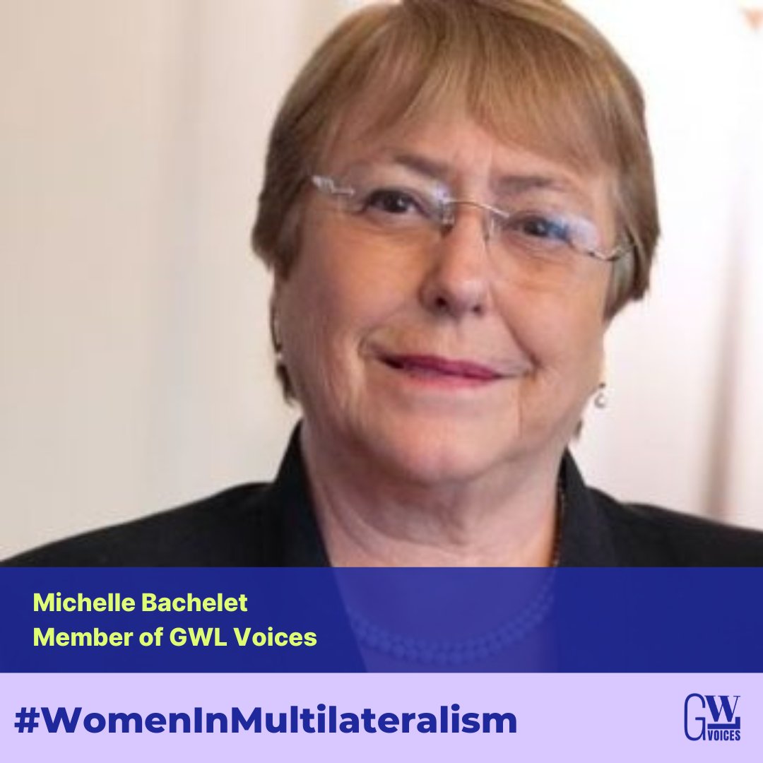 🎉 Congratulations to #GWLVoices member Michelle Bachelet (@mbachelet) on her recent election as the new Vice President of @ClubdeMadrid. 🌍💪 We applaud her ongoing commitment to gender equality and women's representation and her new role representing the Global South.