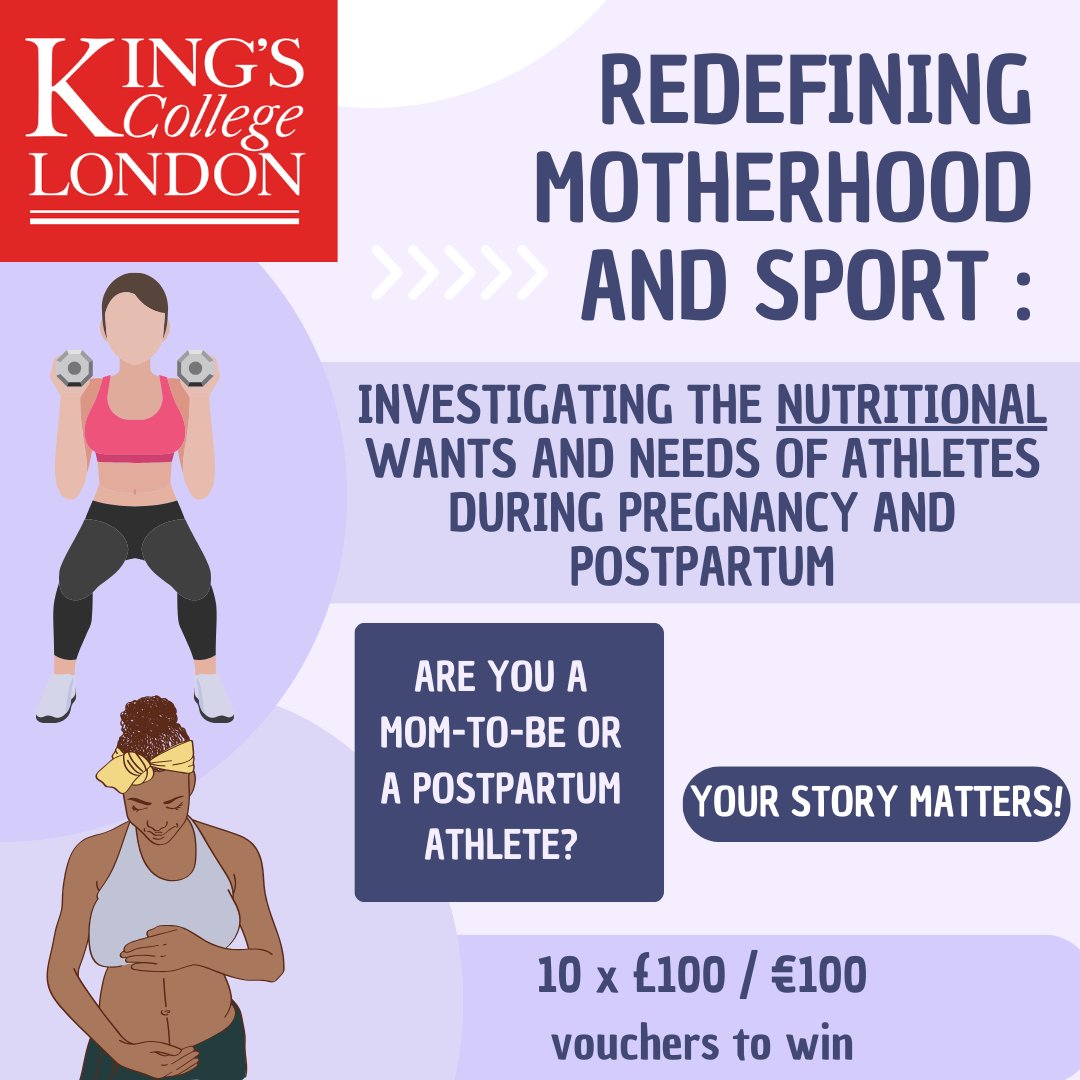 📢 Calling athletes! Your story matters! Help us understand more about athletes' specific wants, needs and behaviours in relation to nutrition during #pregnancy and return to #sport postpartum in the UK and Ireland. More info & to take part ⬇️ qualtrics.kcl.ac.uk/jfe/form/SV_eA…