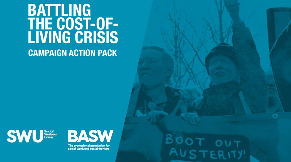 SWU and @BASW_UK are proud to support the Austerity Action Group's updated 'Campaign Action Pack'. Social workers & students are invited to the launch of this activism toolkit at the SWU Conference on April 27th in Manchester - book your free ticket soon! swu-union.org.uk/2024/04/update…