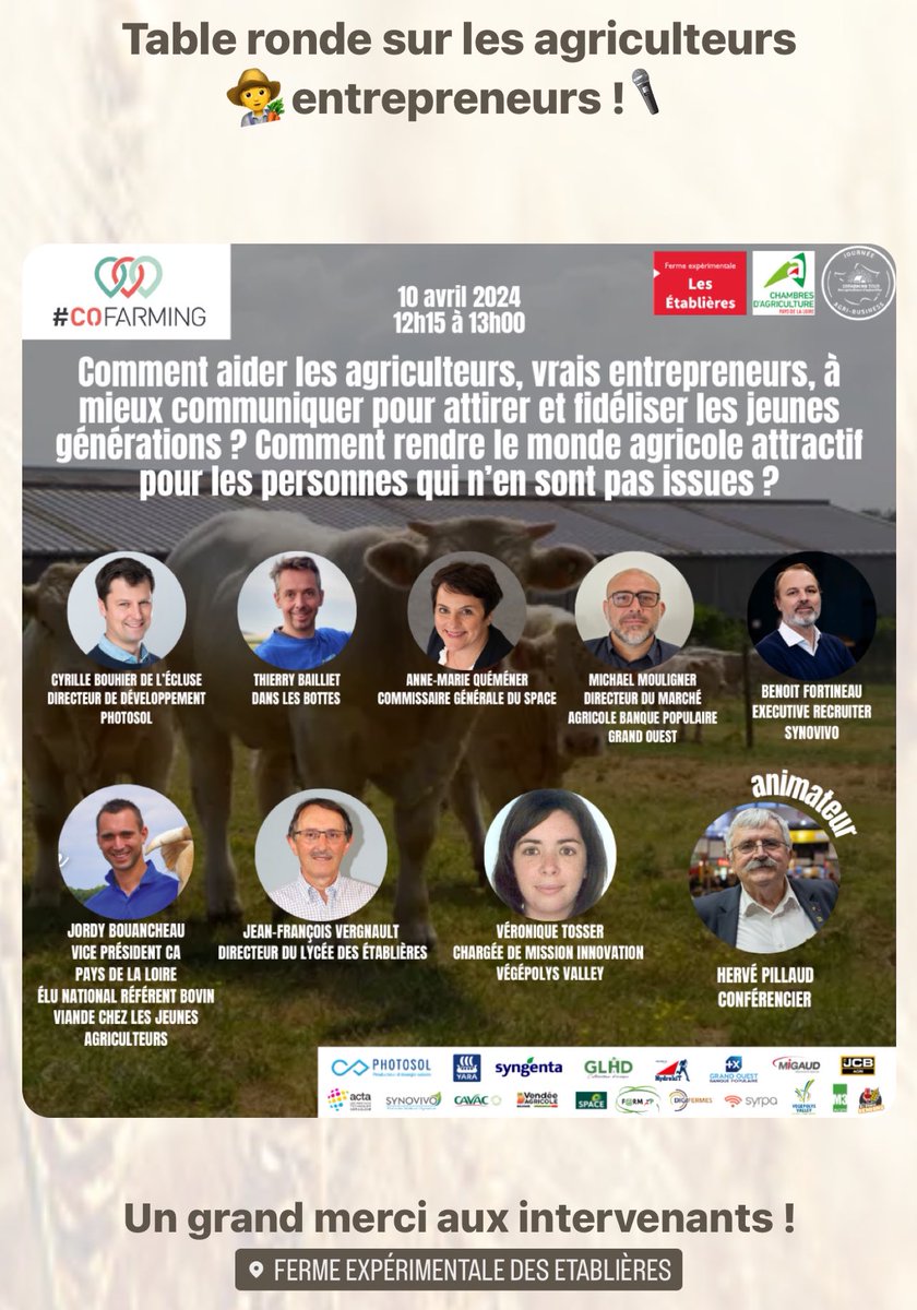 Co_Farming's tweet photo. Comment aider les agriculteurs, vrais entrepreneurs à mieux communiquer pour attirer et fidéliser les jeunes générations ? Comment rendre le monde agricole attractif pour les personnes qui n’en sont pas issues ? Échanges intéressants à la ferme des @Etablieres ! https://t.co/ZSRrJIWBLM