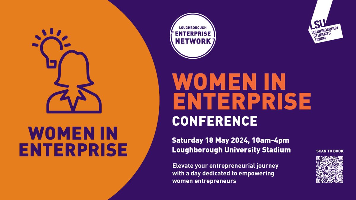 Connect, exchange ideas, and gain insights from successful women who have conquered challenges in the entrepreneurial world. 👋Come and join us at our Women in Enterprise Conference! 📅 Sat 18th May, 10am–4pm 📍Loughborough Uni Stadium 👉 lboro.ac.uk/students/len/w…