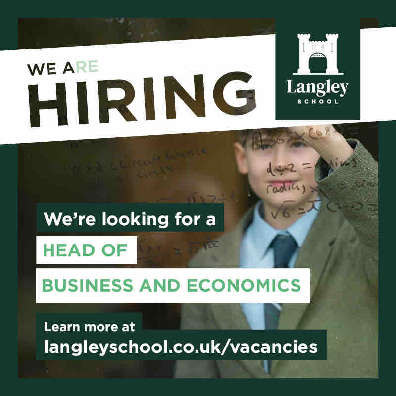 We are looking for our new Head of Business and Economics📚 Visit langleyschool.co.uk/vacancies/ for more information #LangleySchool #LifeAtLangley #JobVacancy #Hiring