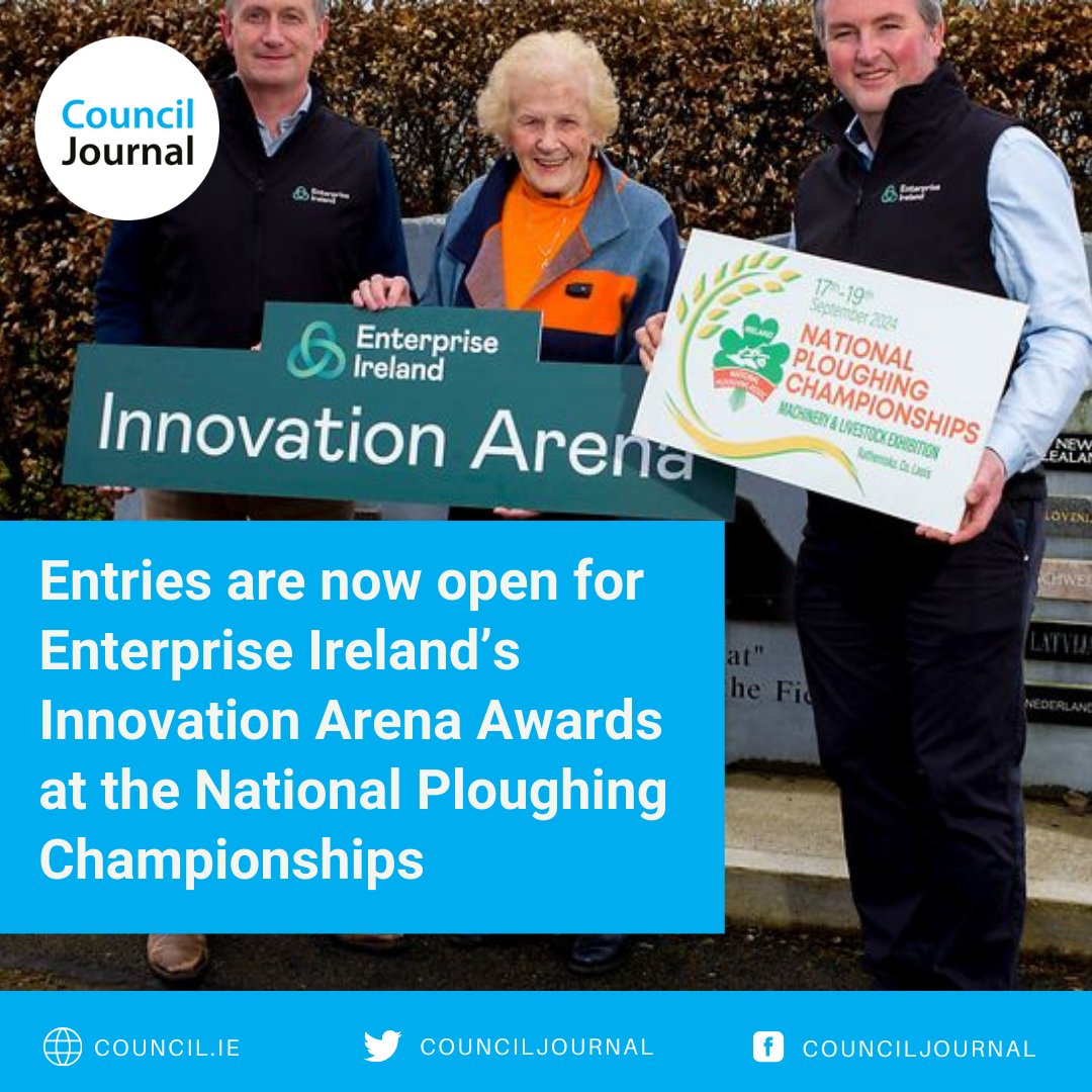 Entries are now open for Enterprise Ireland’s Innovation Arena Awards at the National Ploughing Championships Read more: council.ie/entries-are-no… #nationalploughingchampionships #npc #innovationarenaawards #enterpriseireland