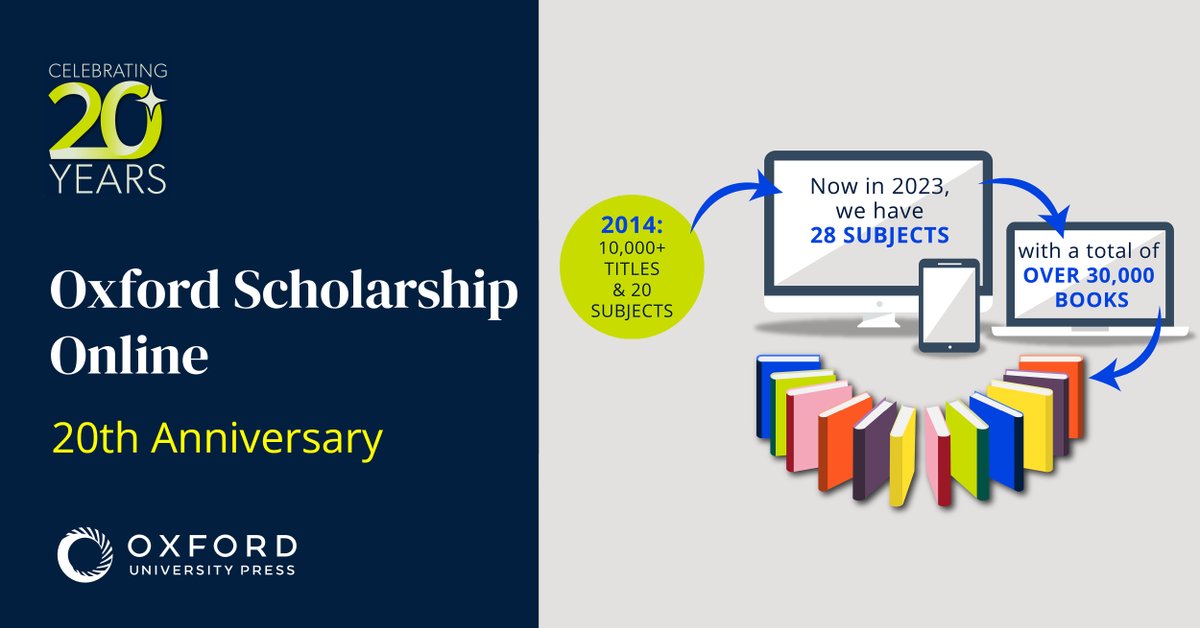 Librarians, celebrate 20 years of award-winning research with Oxford Scholarship Online, where you can find over 30,000 books, with more added each month. Find FREE chapters and more information on our website: oxford.ly/3xoXm01